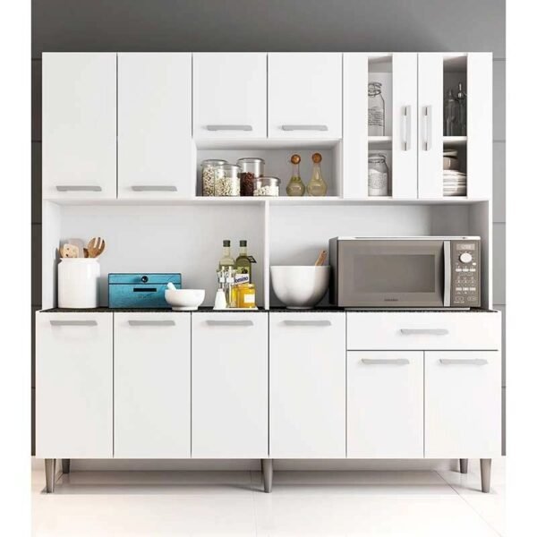 Armário de cozinha 12 portas 1 gaveta Clara Poliman Móveis - Branco