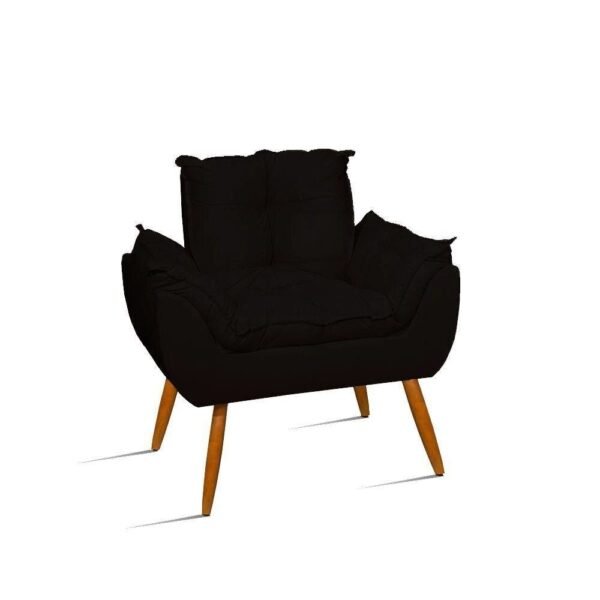 Poltrona Decorativa Opala Reforçada Amamentação Tecido Suede Cor preto